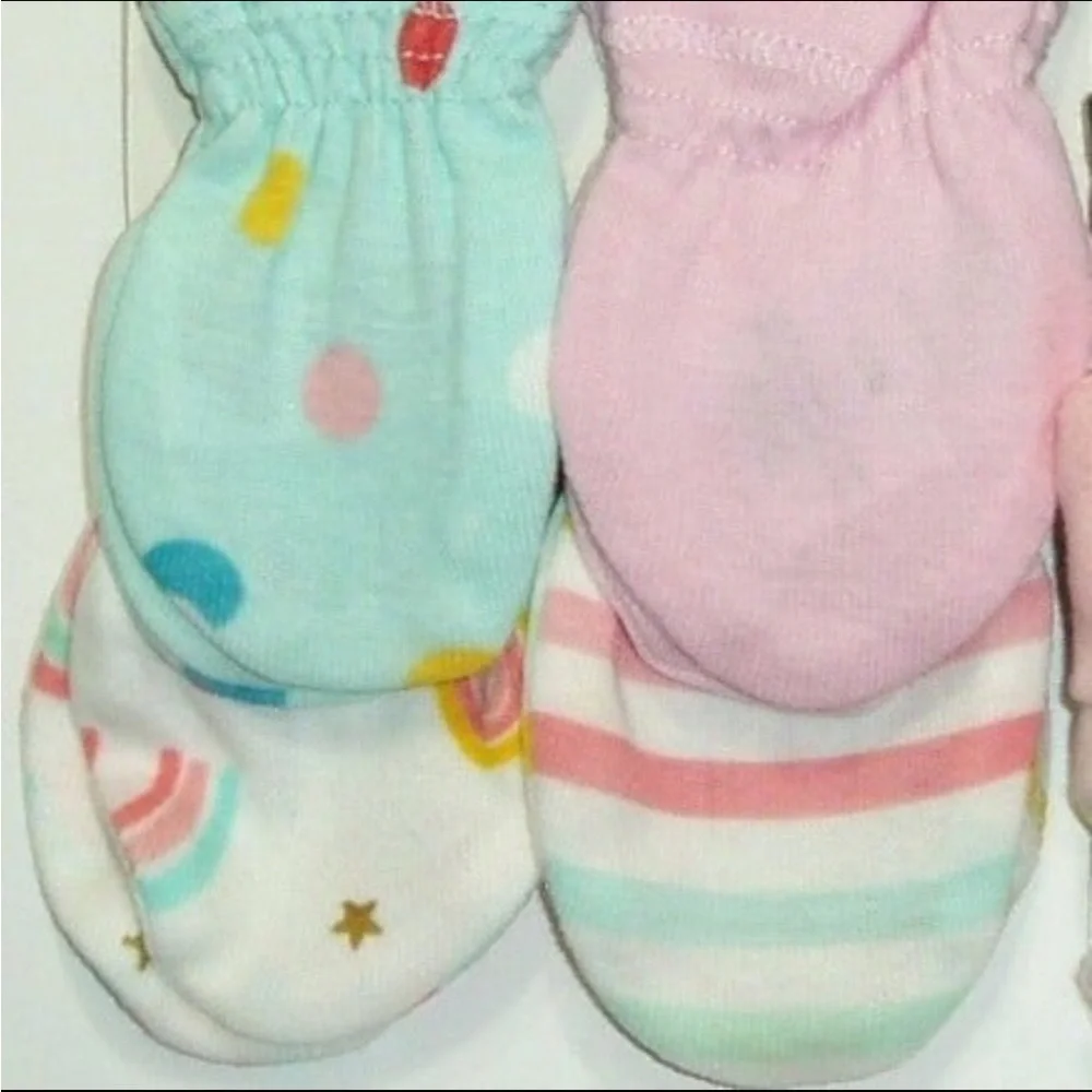No Scratch Mittens & Headbands Bow Baby Girls Hair Accessories Headwrap Blue Pin